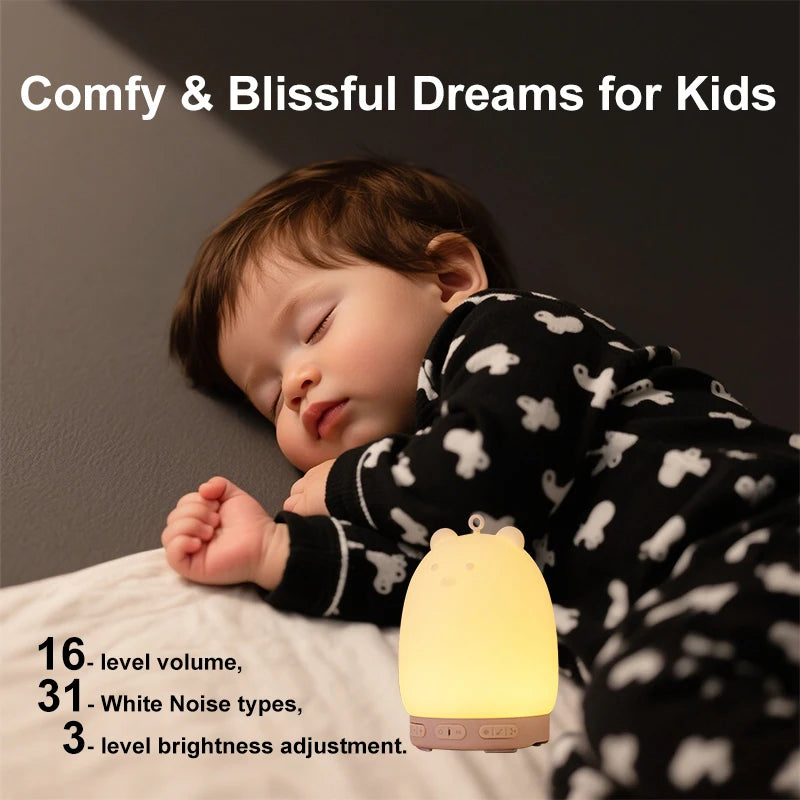 2026 Baby Sleep Soother Lullabies White Noise Machine Bedroom Light Nursery Essential Portable Speaker